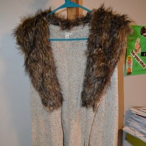 Gorgeous faux fur oatmeal duster Cato 14/16w